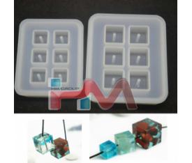 Silikon Kare Boncuk Kalıbı 12mm (Kendinden Delikli) Epoksi Reçine