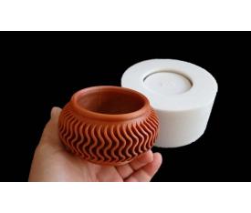 HM SPİRAL DESENLİ SİLİKON SAKSI KALIBI (Model HM-SCPOT001)
