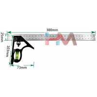 HASSAS ÇELİK GÖNYE CETVEL 30cm (Ahşap, Metal v.b. işler için Düny