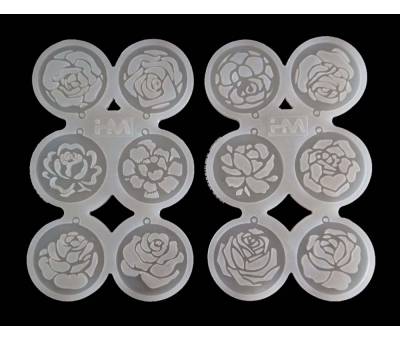 HM 2'li Set GÜL Silikon Takı Kalıbı  (12 'li Model 011-012)    
