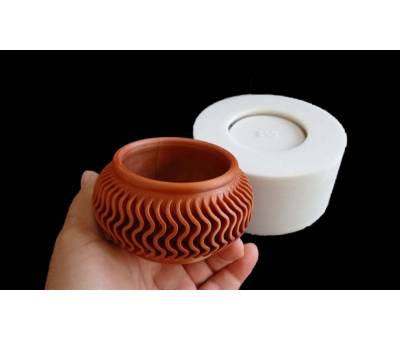 HM SPİRAL DESENLİ SİLİKON SAKSI KALIBI (Model HM-SCPOT001)